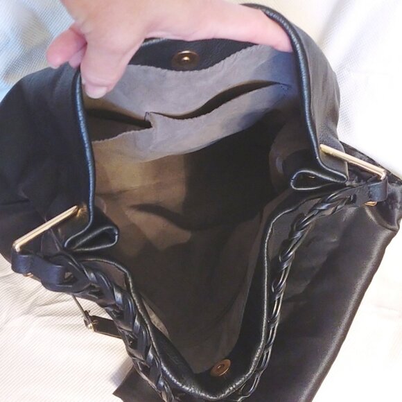 Vince Camuto Ruedi Leather Slouchy Hobo Bag in Black EUC - Picture 2 of 9
